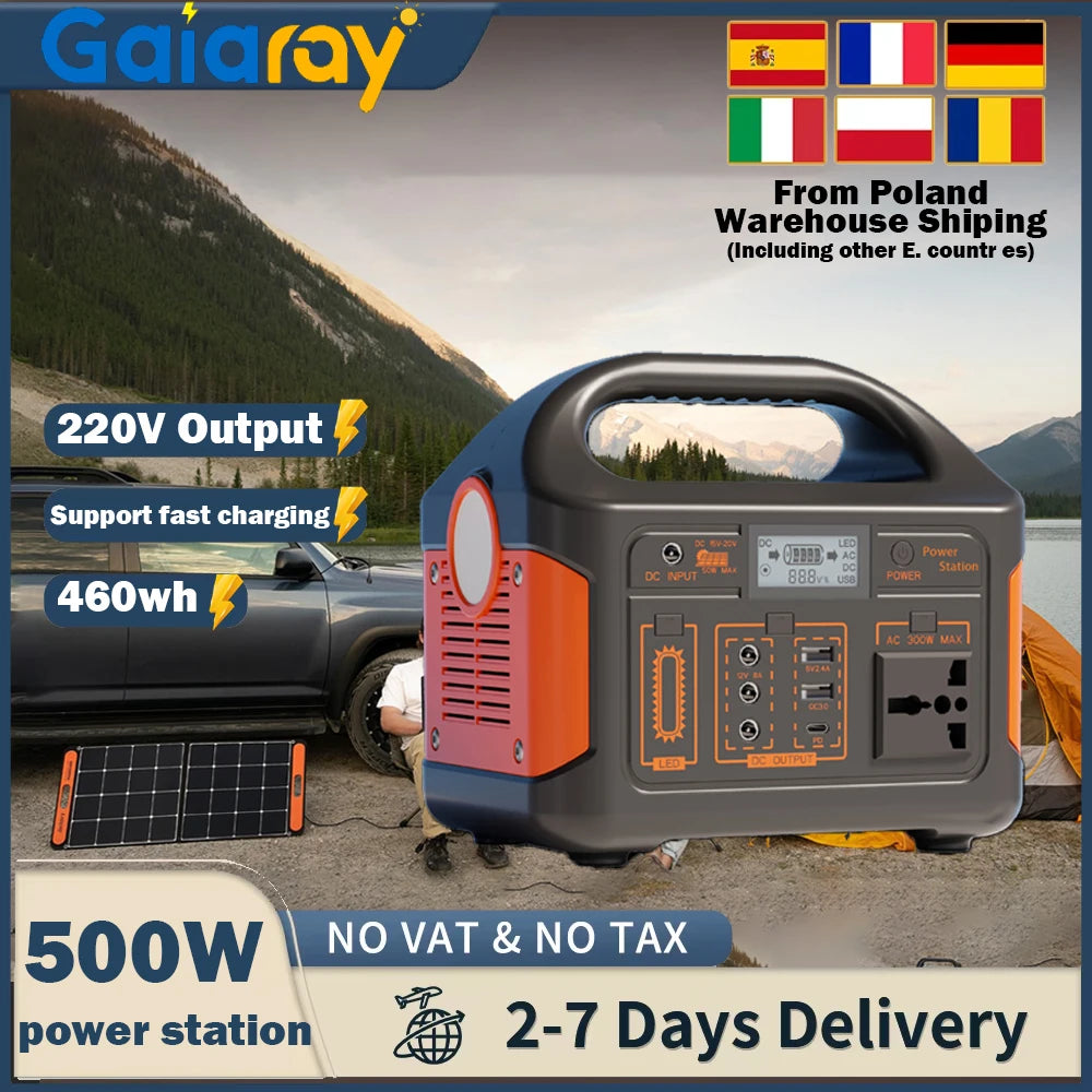 Gaiaray Portable Power Station 500W Solar Generator