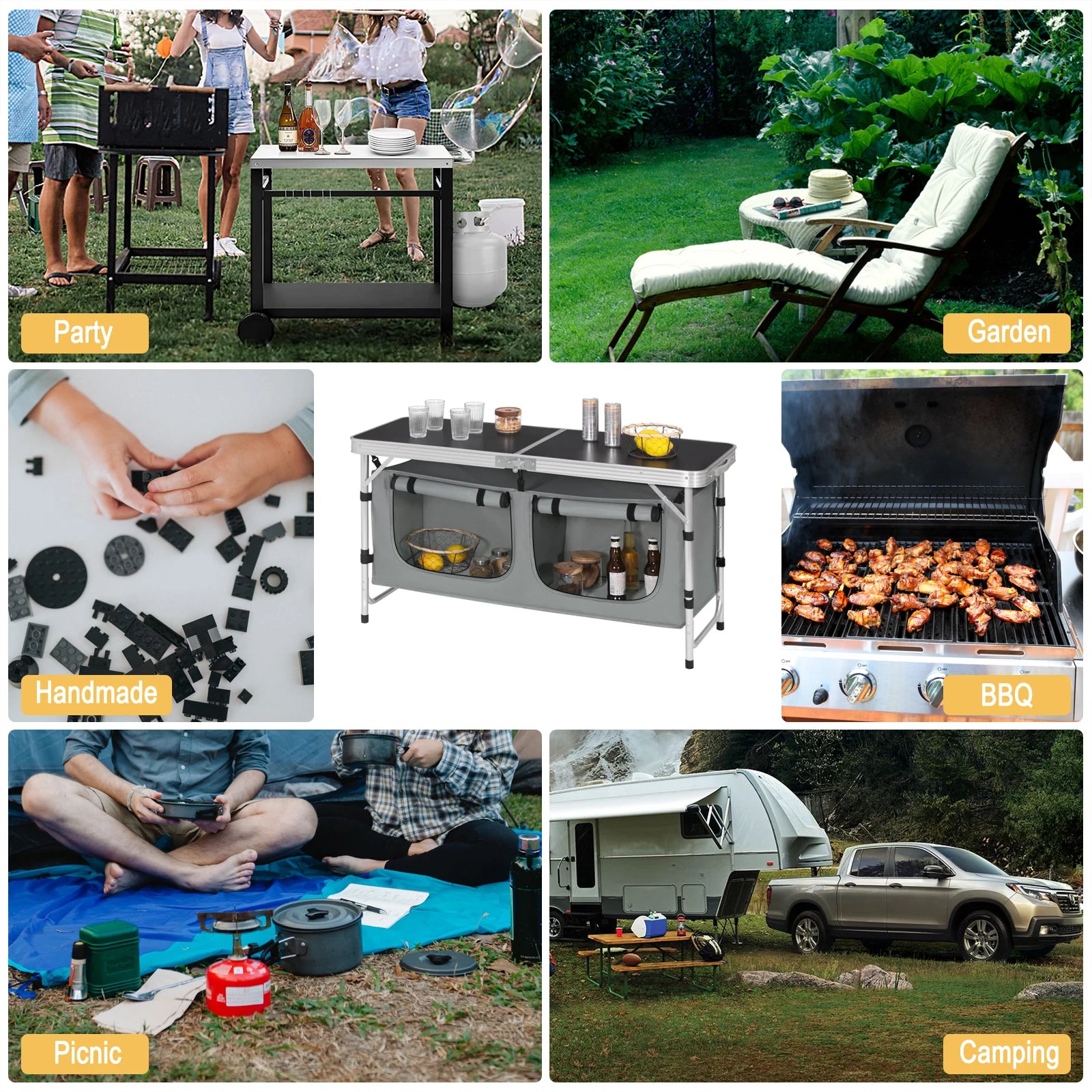 WOLTU Folding Picnic Table Aluminum