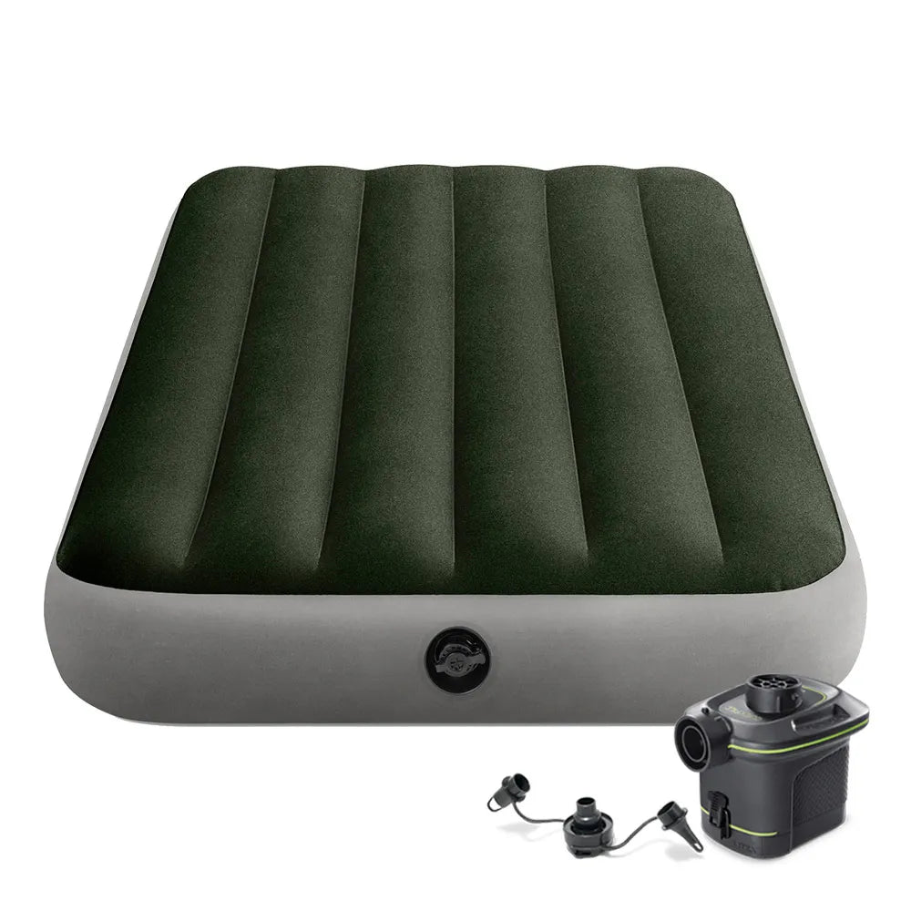 Individual inflatable mattress with inflator and FiberTech INTEX