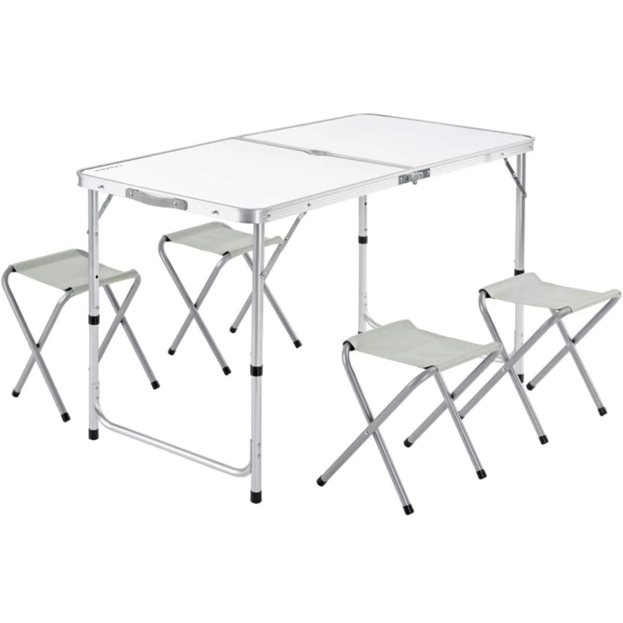 Practical Compact Aluminum Folding Table with 4 Stools