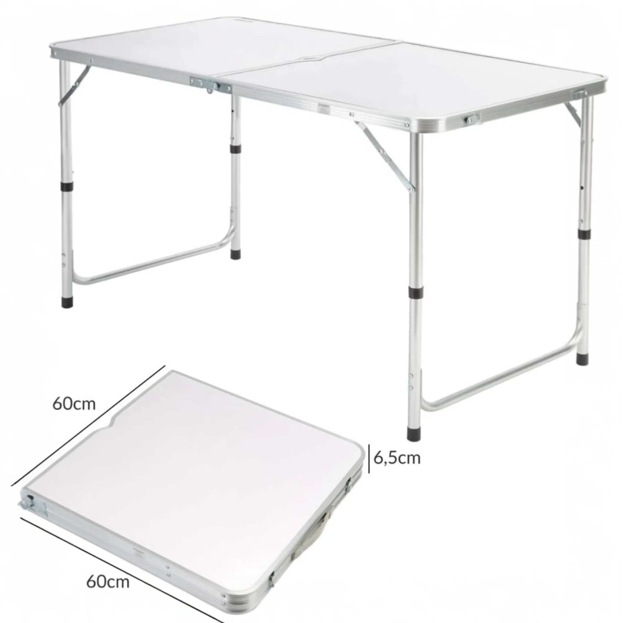 Practical Compact Aluminum Folding Table with 4 Stools