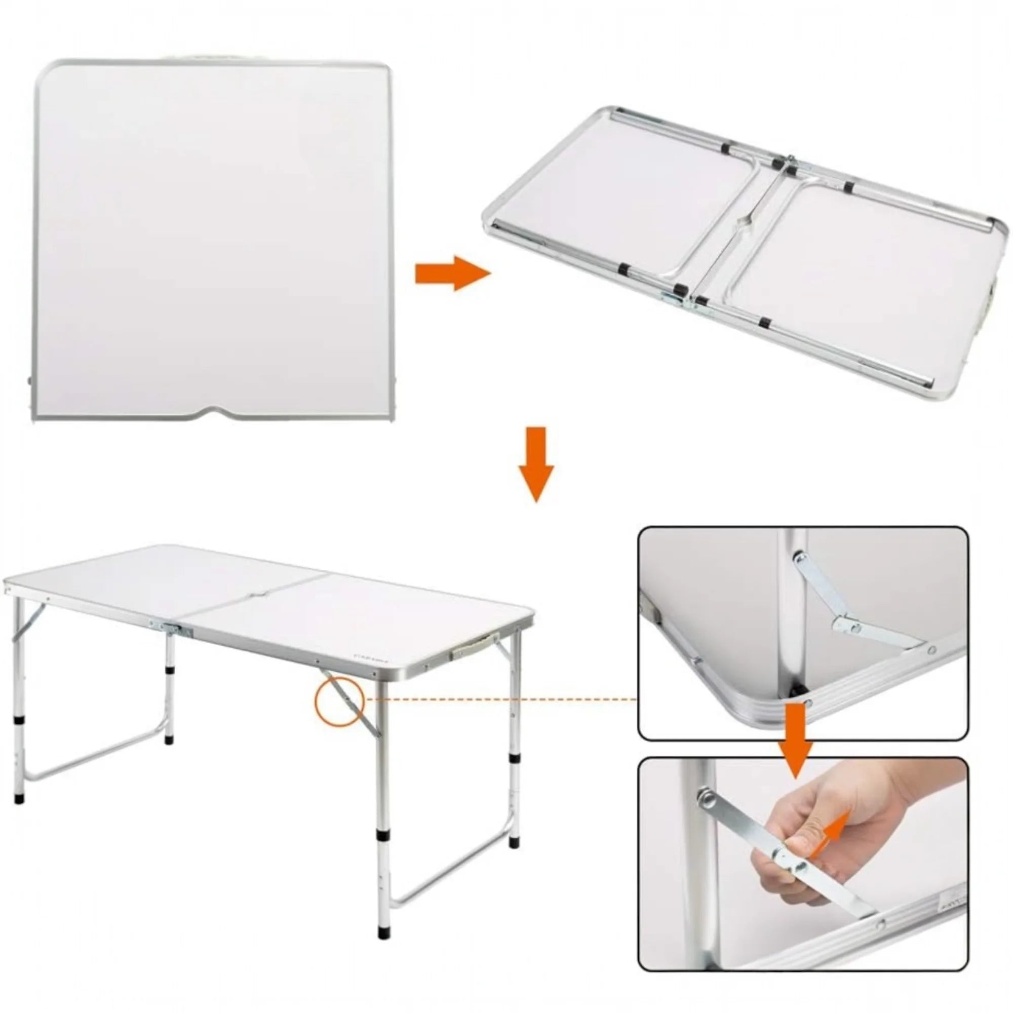 Practical Compact Aluminum Folding Table with 4 Stools