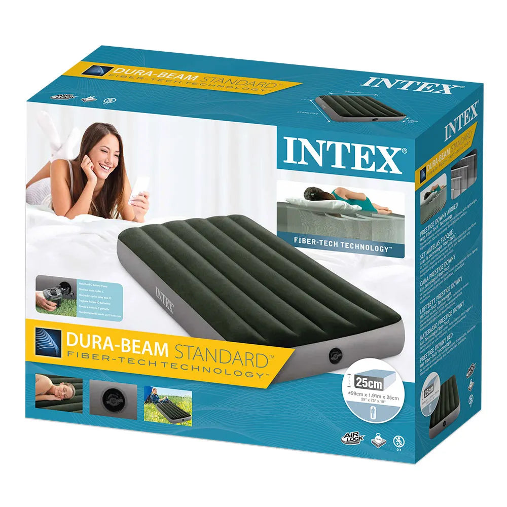 Individual inflatable mattress with inflator and FiberTech INTEX