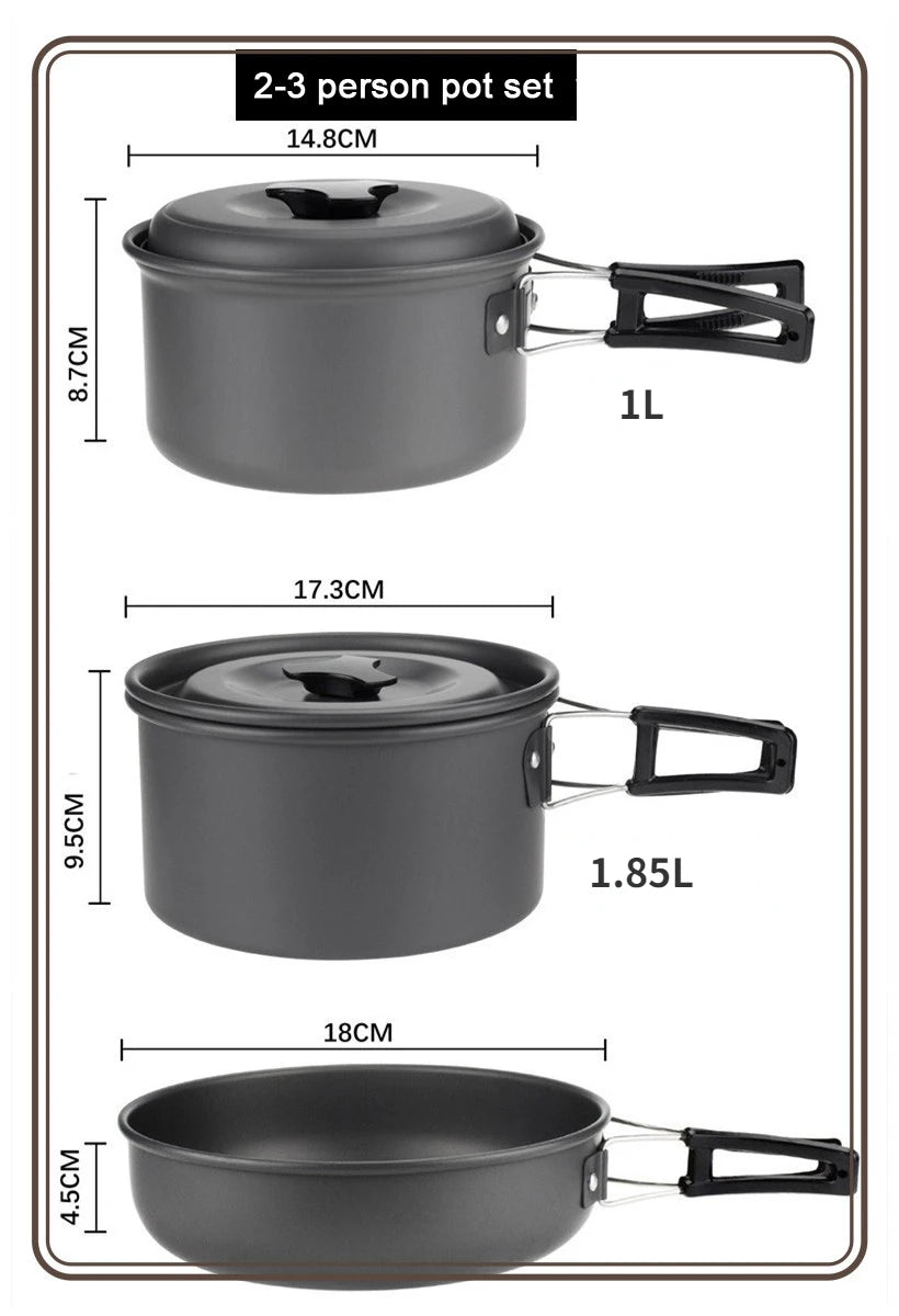 Camping Cookware Set for 1-7 Persons