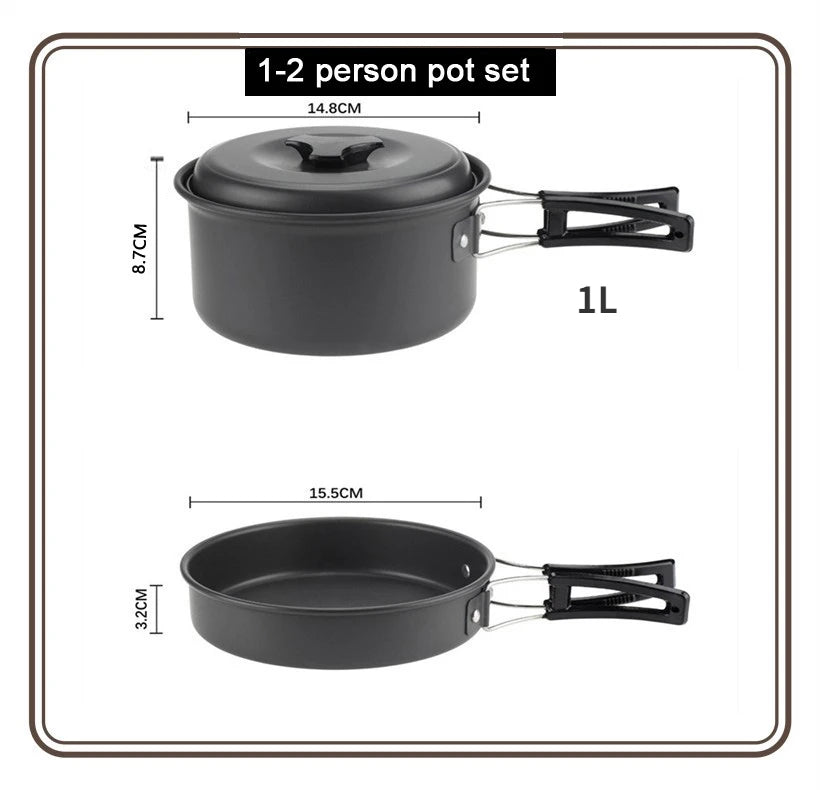 Camping Cookware Set for 1-7 Persons