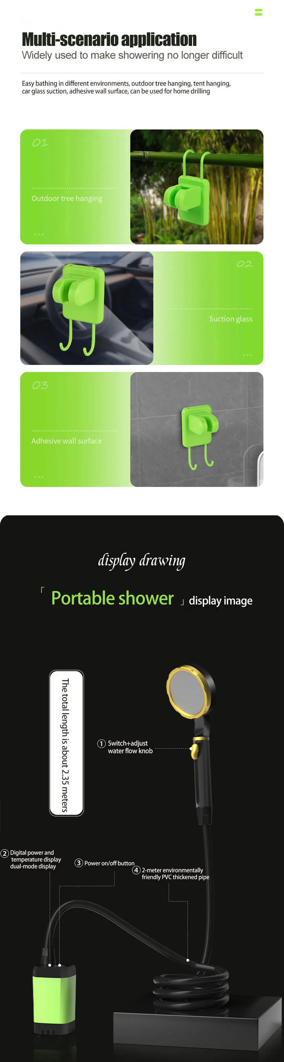 Portable Outdoor Electric Shower