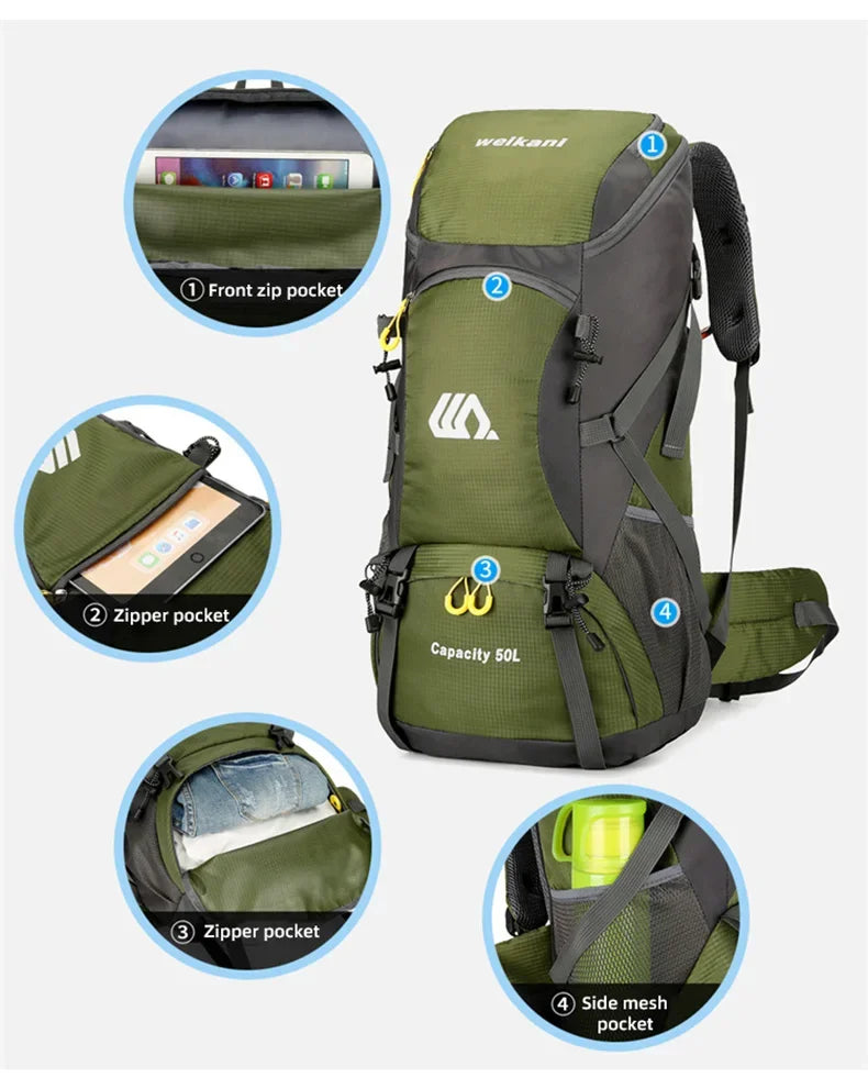 50L Travel Backpack Camping