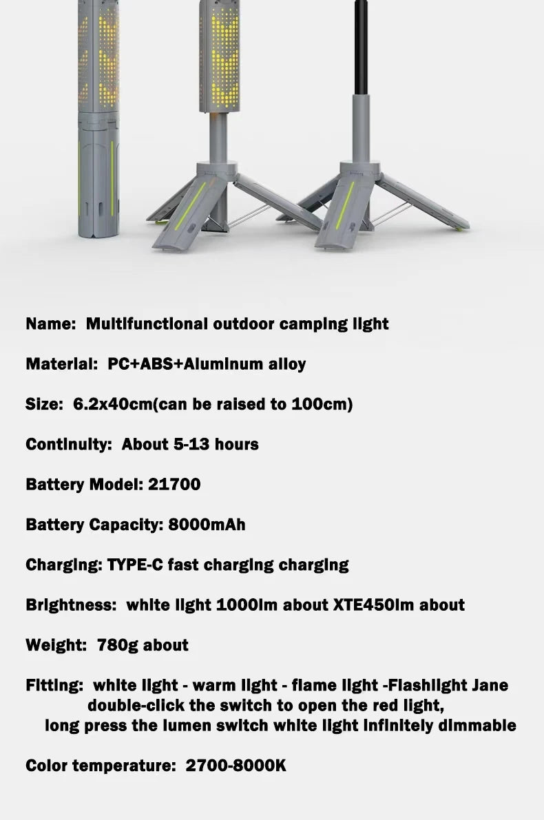 Rechargeable Outdoor Portable Hiking Camping