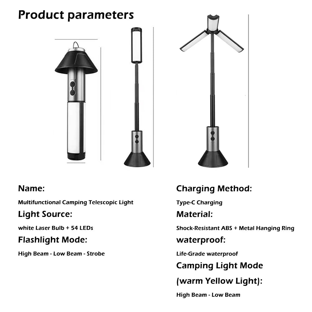 Rechargeable Outdoor Portable Hiking Camping