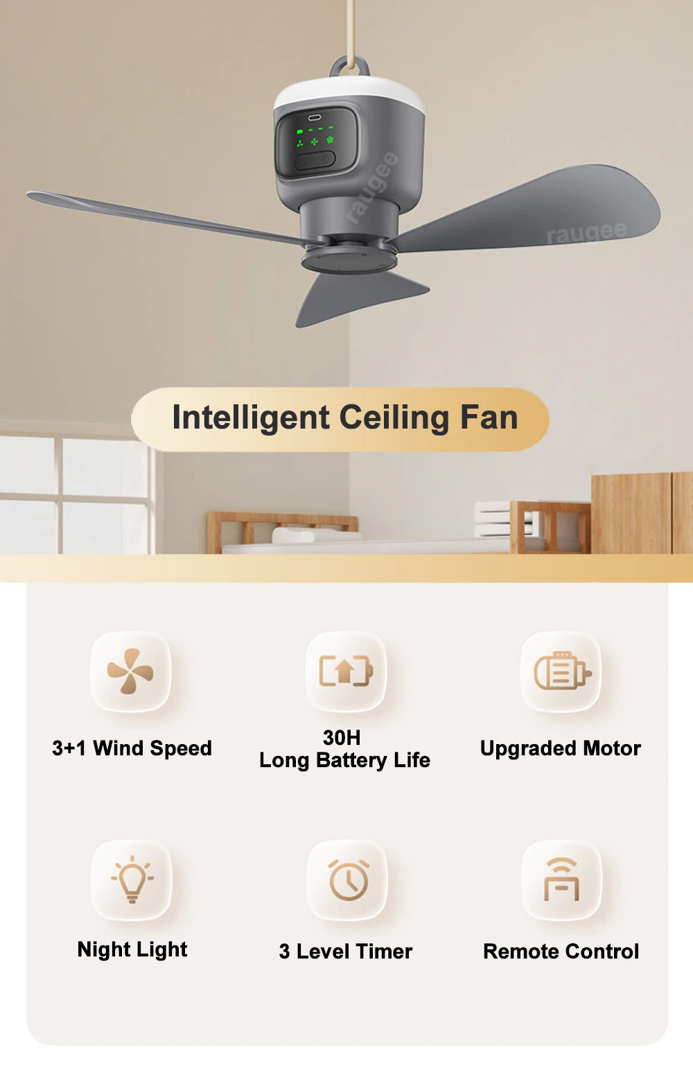 12000mAh Ceiling Fans Portable