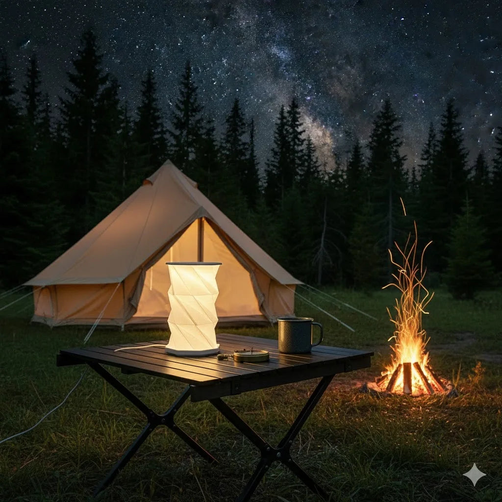 Portable Folding Camping Lantern Dimmable LED Tent Light
